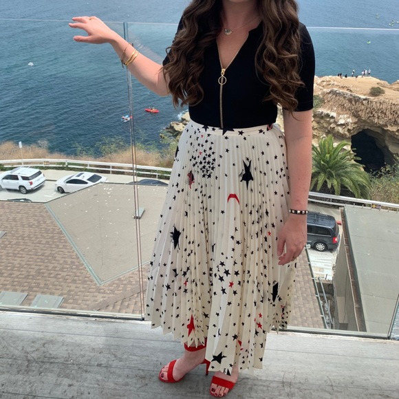 Valentino Star Printed Pleated Skirt - Picture 6 of 7